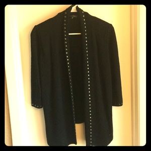 Ming Wang Black Jacket with Studs 3/4 Sleeve